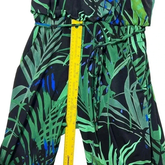 London Times Jumpsuit Romper 6 Tropical Botanical Palm Print Beach Vacation - Picture 13 of 16